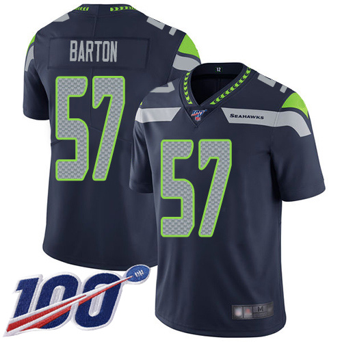 Seattle Seahawks Limited Navy Blue Men Cody Barton Home Jersey NFL Football 57 100th Season Vapor Untouchable